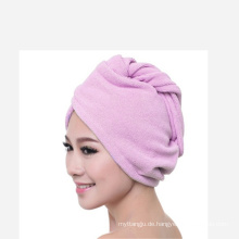 gedruckte Mikrofaser Turban Haare trocknen Handtuch / Spa Handtuch / einfache Haare trocken Warp mit Knopf Handtücher